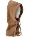 Amicale Cashmere Ribbed Cashmere Hood In Brown