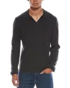 Amicale Cashmere Ribbed Cashmere Polo Shirt In Gray