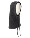 Amicale Cashmere Ribbed Knit Cashmere Hood In Black