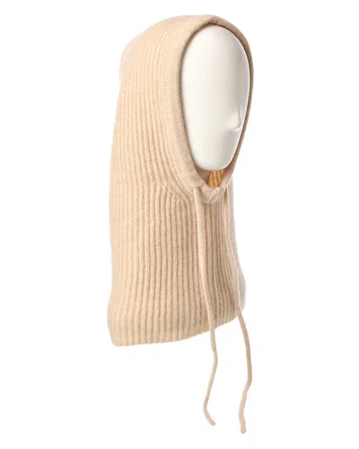 Amicale Cashmere Ribbed Knit Cashmere Hood In Neutral