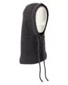 Amicale Cashmere Ribbed Knit Cashmere Hood In Gray