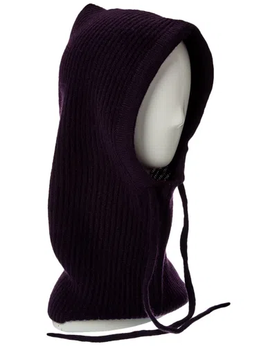 Amicale Cashmere Ribbed Knit Cashmere Hood In Brown