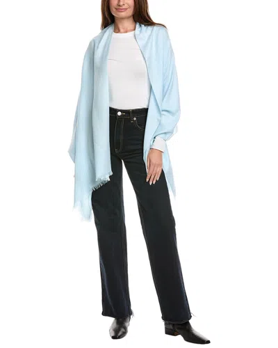 Amicale Cashmere Solid Cashmere & Wool-blend Wrap In Blue