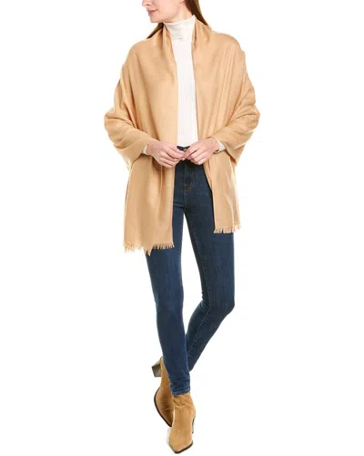 Amicale Cashmere Solid Cashmere & Wool-blend Wrap In Brown