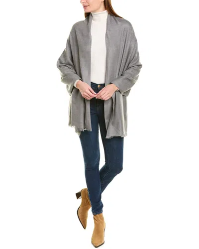 Amicale Cashmere Solid Cashmere & Wool-blend Wrap In Gray
