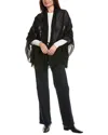 Amicale Cashmere Solid Felted Cashmere Wrap In Black