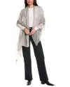 Amicale Cashmere Solid Felted Cashmere Wrap In Gray