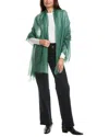 Amicale Cashmere Solid Felted Cashmere Wrap In Green