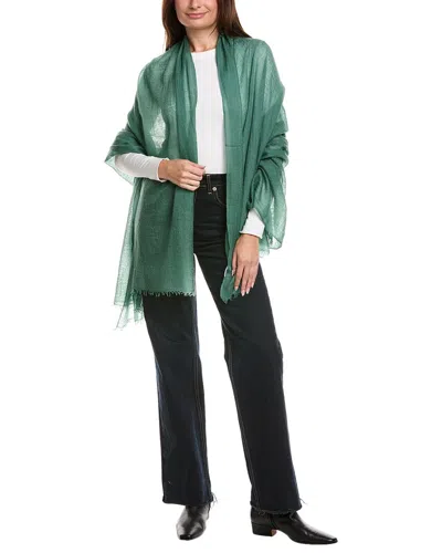 Amicale Cashmere Solid Felted Cashmere Wrap In Green