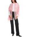 Amicale Cashmere Solid Felted Cashmere Wrap In Pink