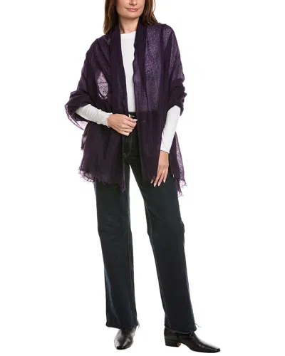Amicale Cashmere Solid Felted Cashmere Wrap In Purple
