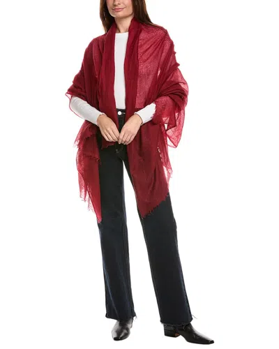 Amicale Cashmere Solid Felted Cashmere Wrap In Red