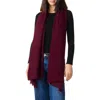 Amicale Cashmere Solid Wrap In Burgundy