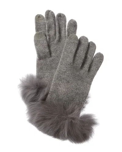 Amicale Cashmere Touch Tech Cashmere Gloves In Gray