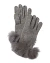 Amicale Cashmere Touch Tech Cashmere Gloves In Gray