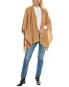 Amicale Cashmere Traveling Rib Cashmere Cape In Brown