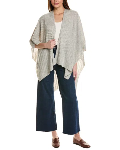Amicale Cashmere Traveling Rib Cashmere Cape In Grey