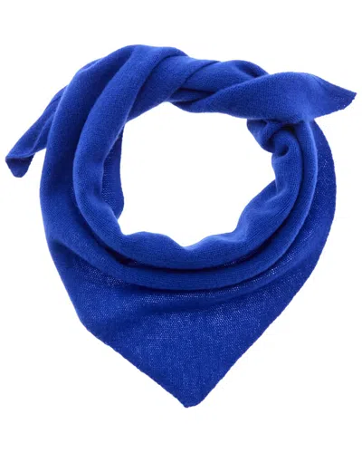 Amicale Cashmere Triangle Jersey Knit Cashmere Scarf In Blue