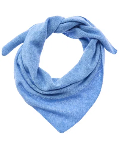 Amicale Cashmere Triangle Jersey Knit Cashmere Scarf In Blue