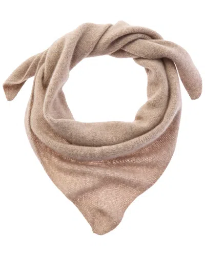 Amicale Cashmere Triangle Jersey Knit Cashmere Scarf In Brown