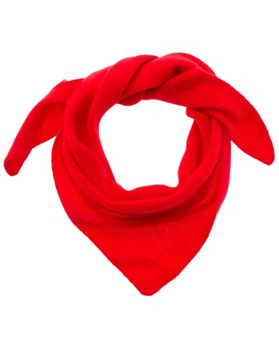 Amicale Cashmere Triangle Jersey Knit Cashmere Scarf In Red