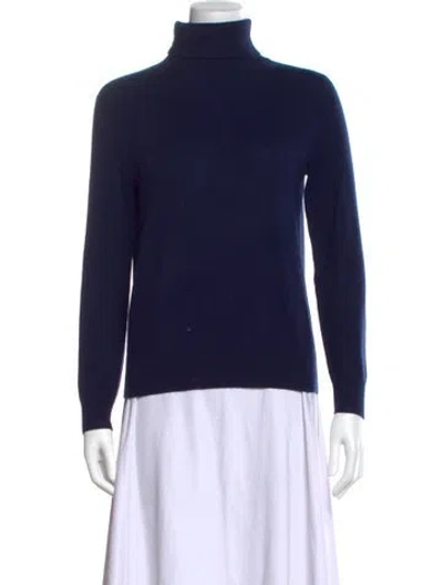 Pre-owned Amicale Cashmere Turtleneck Sweater In Blue