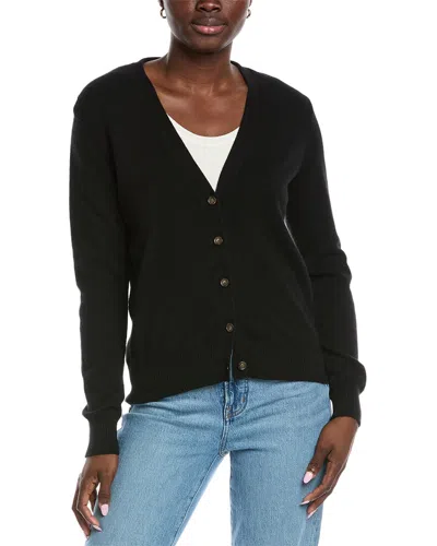 Amicale Cashmere V-neck Cashmere Cardigan In Black
