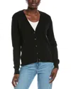 Amicale Cashmere V-neck Cashmere Cardigan In Black