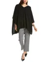 Amicale Cashmere V-neck Cashmere Poncho In Black