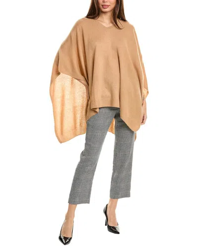 Amicale Cashmere V-neck Cashmere Poncho In Brown