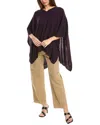 Amicale Cashmere V-neck Cashmere Poncho In Purple