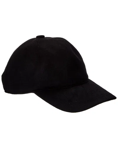 Amicale Cashmere Woven Cashmere Baseball Cap In Black