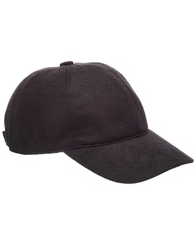 Amicale Cashmere Woven Cashmere Baseball Cap In Brown
