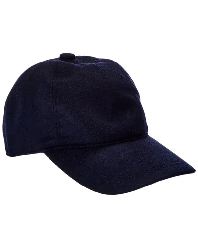 Amicale Cashmere Woven Cashmere Baseball Cap In Black