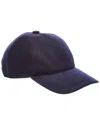 Amicale Cashmere Woven Cashmere Baseball Cap In Blue