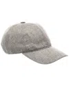 Amicale Cashmere Woven Cashmere Baseball Cap In Gray