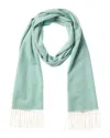 Amicale Cashmere Woven Melange Solid Cashmere Scarf In Green