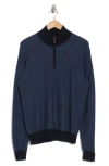 Amicale Feeder Stripe Piqué Sweater In Navy