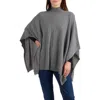 Amicale Women's Cashmere Poncho In Medium Grey