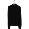 Amicale Jacquard Cashmere Quarter Zip Sweater In Black