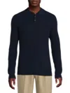 Amicale Men's Classic Fit Cashmere Rib Knit Polo In Navy