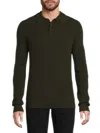 Amicale Men's Classic Fit Cashmere Rib Knit Polo In Olive