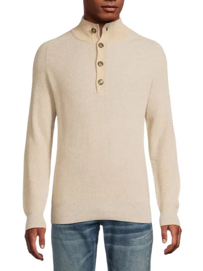 Amicale Men's Classic Fit Cashmere Sweater In Oat