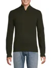 Amicale Men's Classic Fit Cashmere Zip Up Sweater In Green