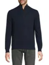 Amicale Men's Classic Fit Cashmere Zip Up Sweater In Navy