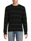 Amicale Stripe Cashmere Sweater In Black