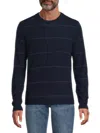 Amicale Men's Classic Fit Striped Cashmere Sweater In Navy