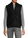 Amicale Men's Quilted Sweater Vest In Black