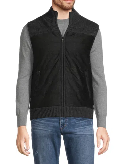 Amicale Men's Quilted Sweater Vest In Grey
