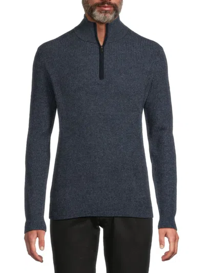 Amicale Men's Textured Cashmere Sweater In Blue